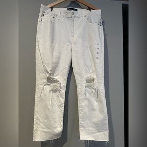 GAP universal slim boyfriend jeans WHITE sz 12/31 NWT